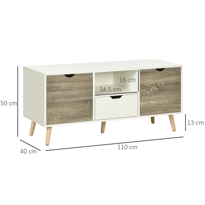 TV Stand with Storage Cabinets and Drawer for up to 50 inches - Grey