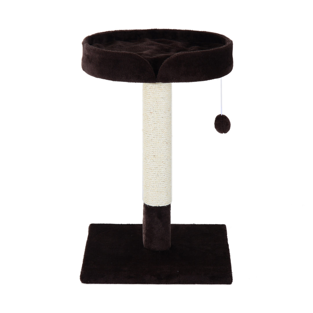 PawHut Cat Tree Scratching Post Furniture Pet Play Area Activity Center Kitten Climbers Climbing Exercise w/ Hanging Toy &amp; Cushion-Brown