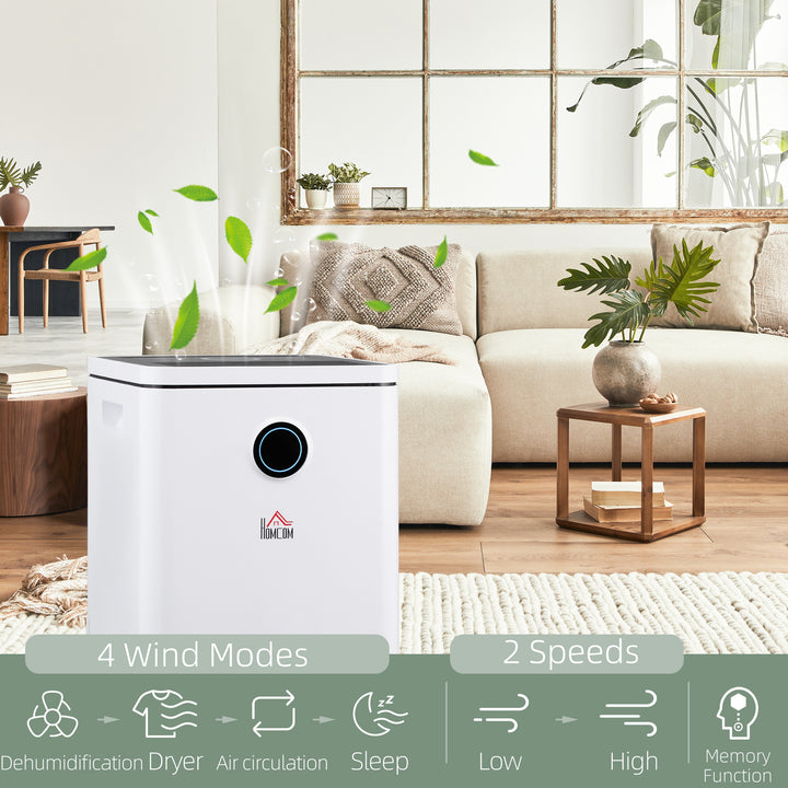 Portable Quiet Dehumidifier with Wi-Fi Smart App Control-White,Black