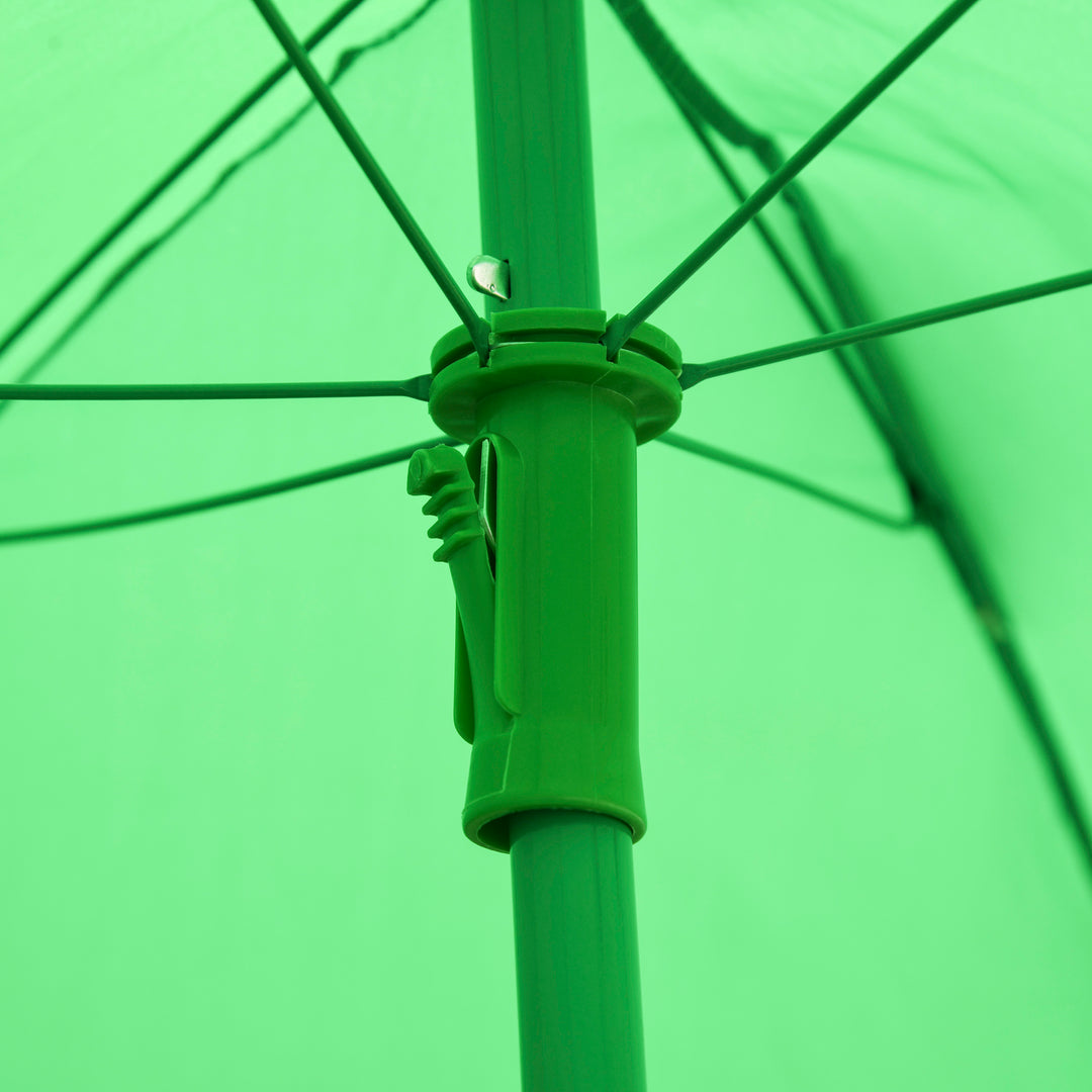 Kids Folding Picnic Table and Chair Set Frog Pattern with Removable & Height Adjustable Sun Umbrella, Green