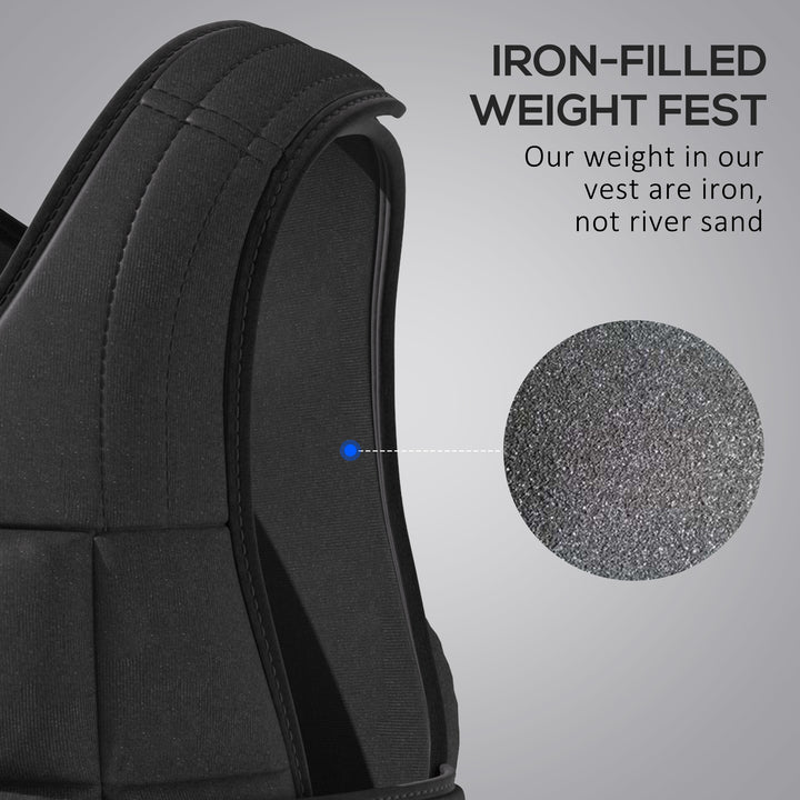 20kg Adjustable Metal Sand Weight Vest Black