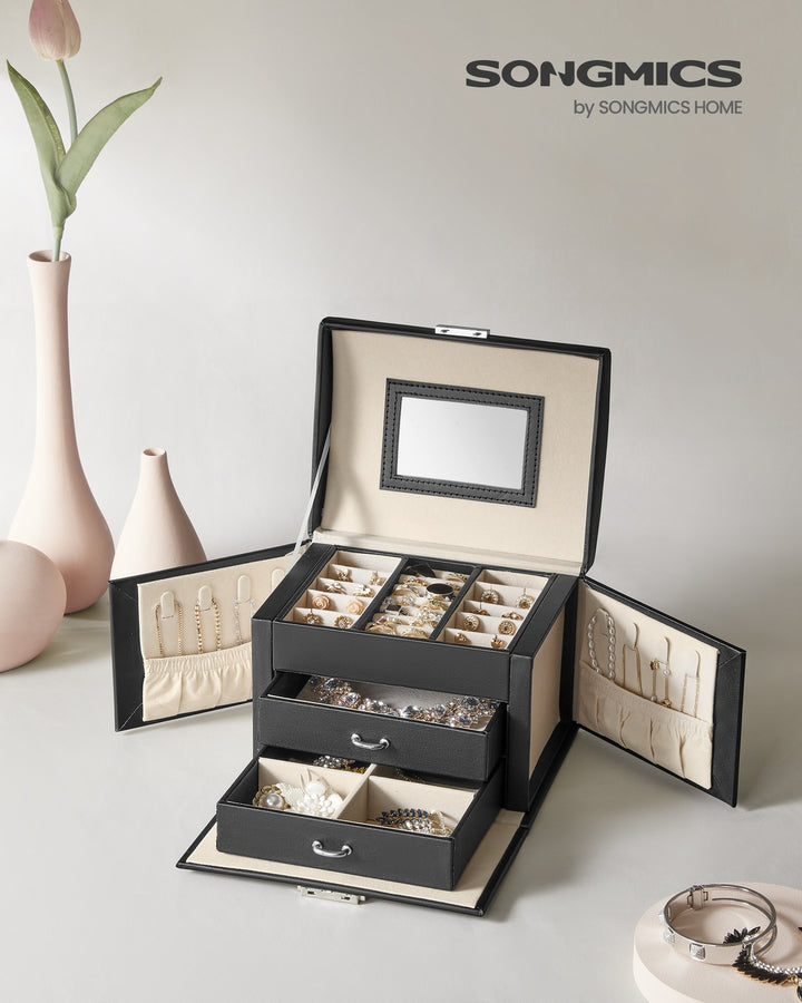 Black Jewelry Box with Lock
