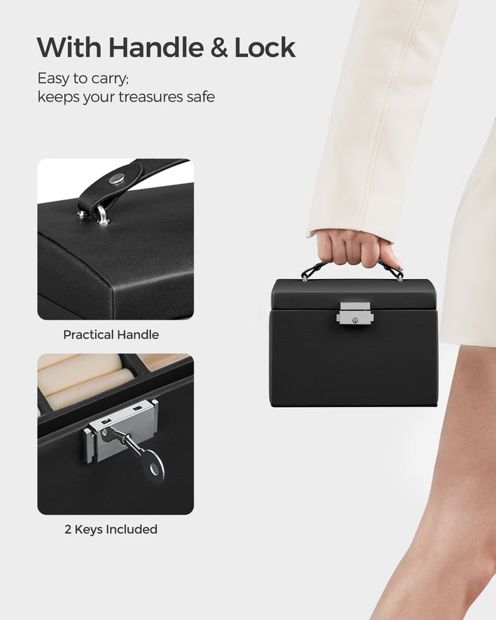 Black Jewelry Box with Lock
