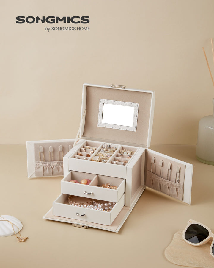 White Jewelry Storage Box for Women