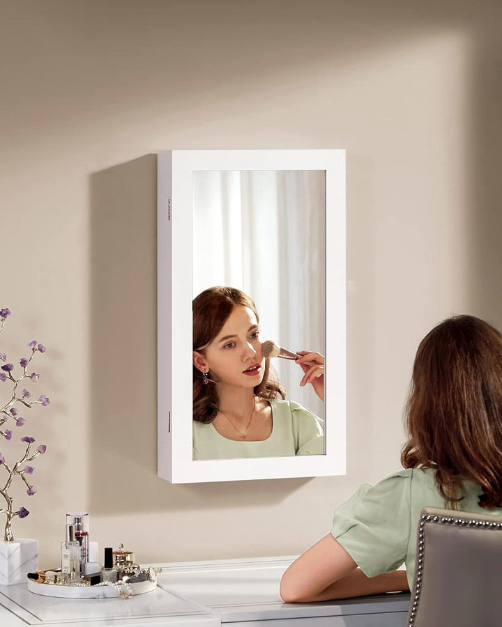 Mirrored Lockable Jewellery Cabinet