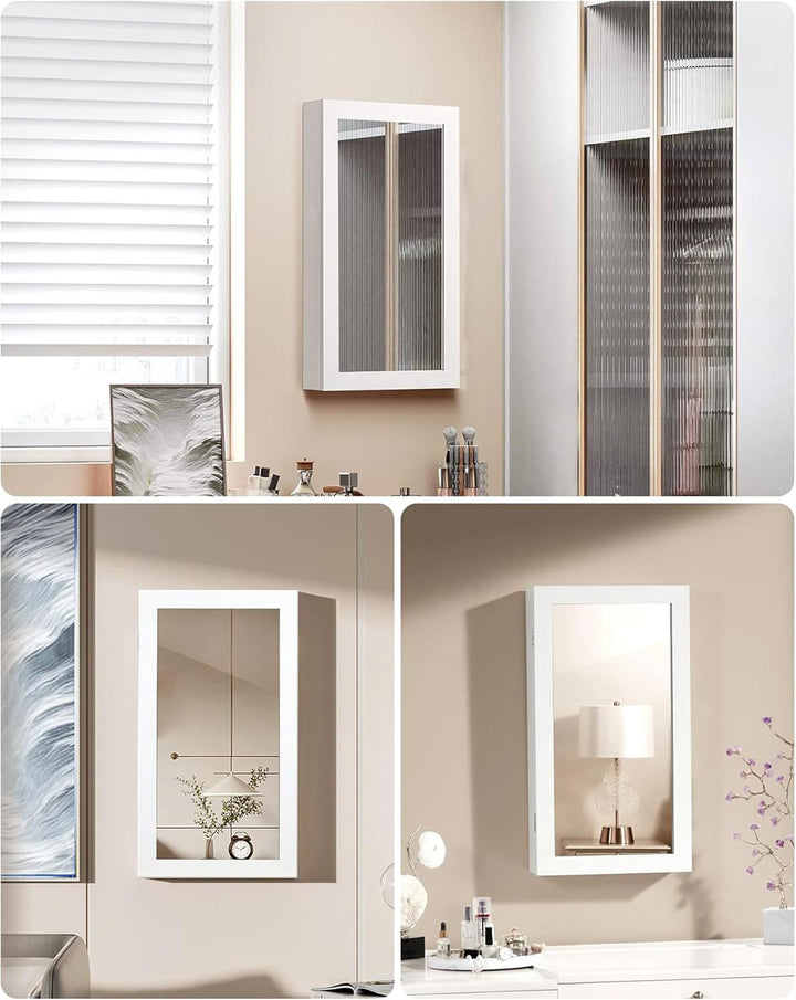 Mirrored Lockable Jewellery Cabinet