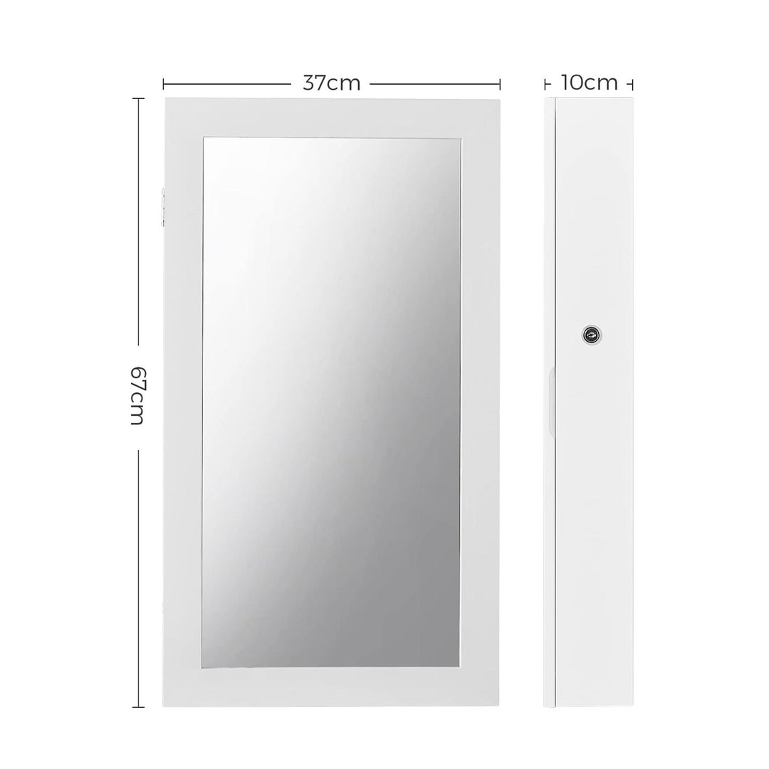 Mirrored Lockable Jewellery Cabinet