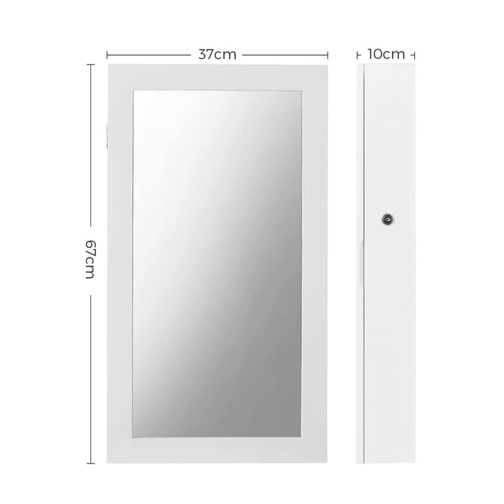 Mirrored Lockable Jewellery Cabinet