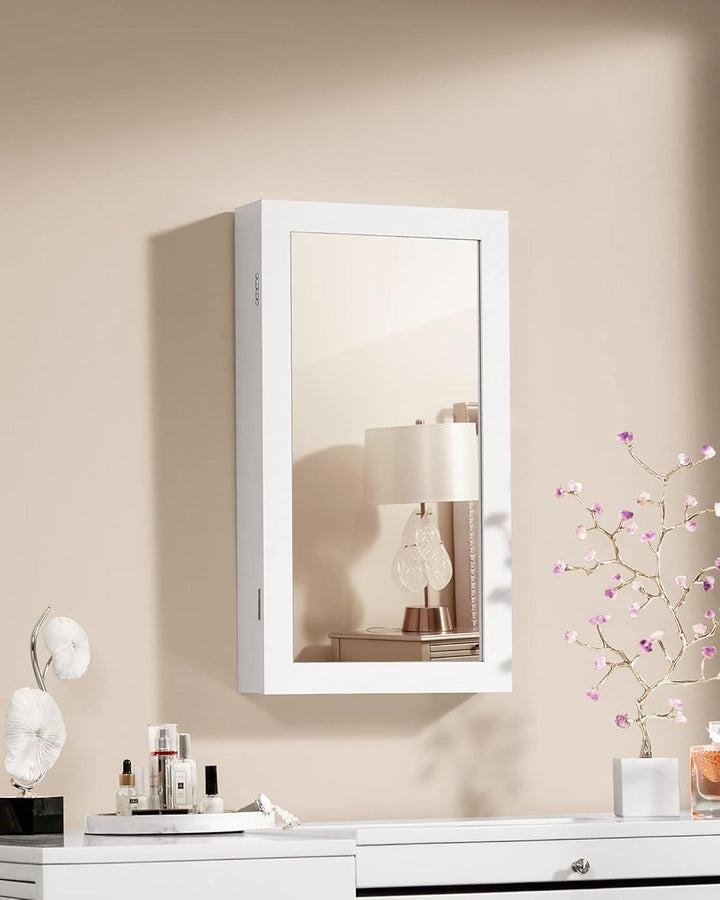 Mirrored Lockable Jewellery Cabinet