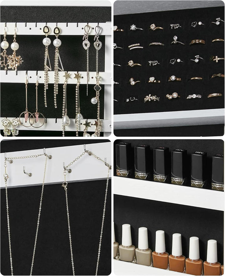 Mirrored Lockable Jewellery Cabinet