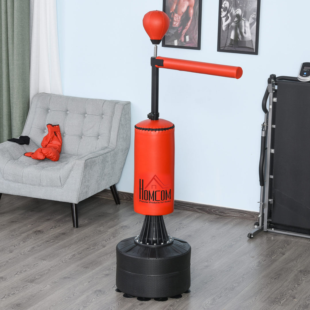 Freestanding Boxing Punch Bag Stand with Rotating Flexible Arm, Speed Ball, Waterable Base by HOMCOM