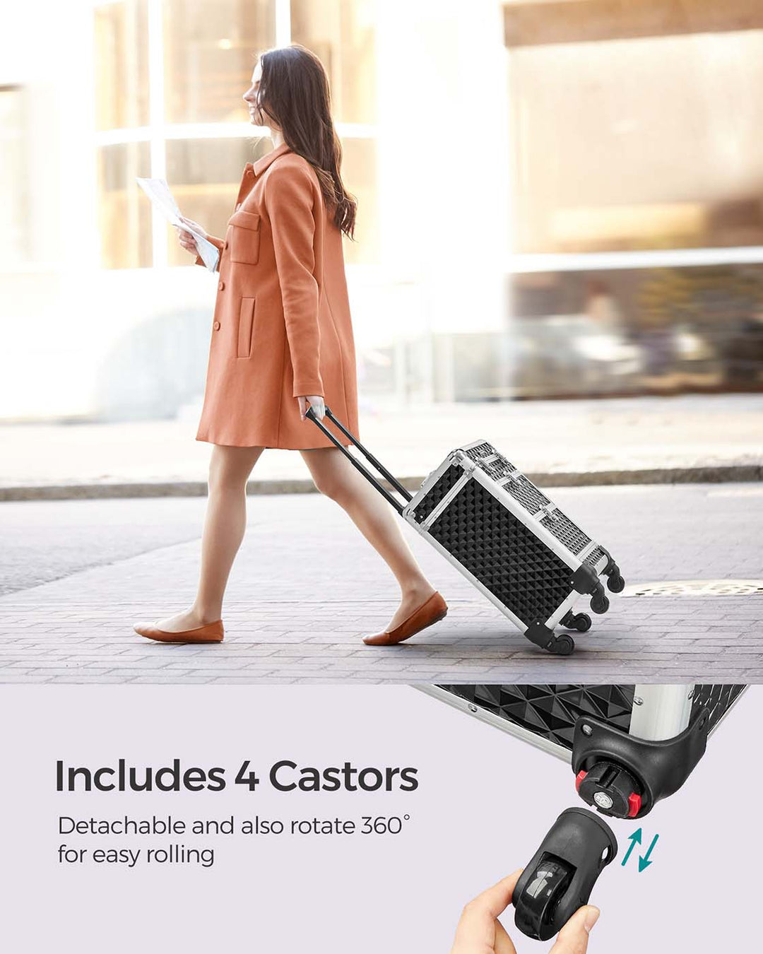 Rolling Lockable Makeup Case