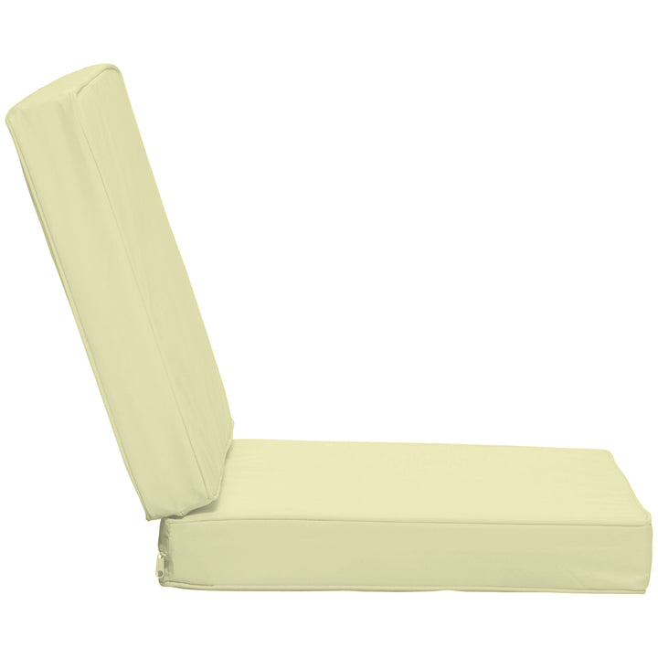 Set of 2 Garden Seat and Back Cushion Set, Seat Cushion and Back Cushion - Cream White