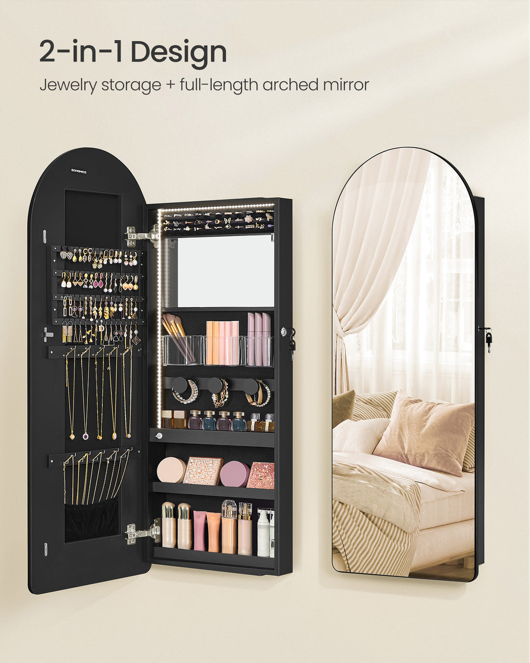 Wide Jewelry Organizer - Ink Black