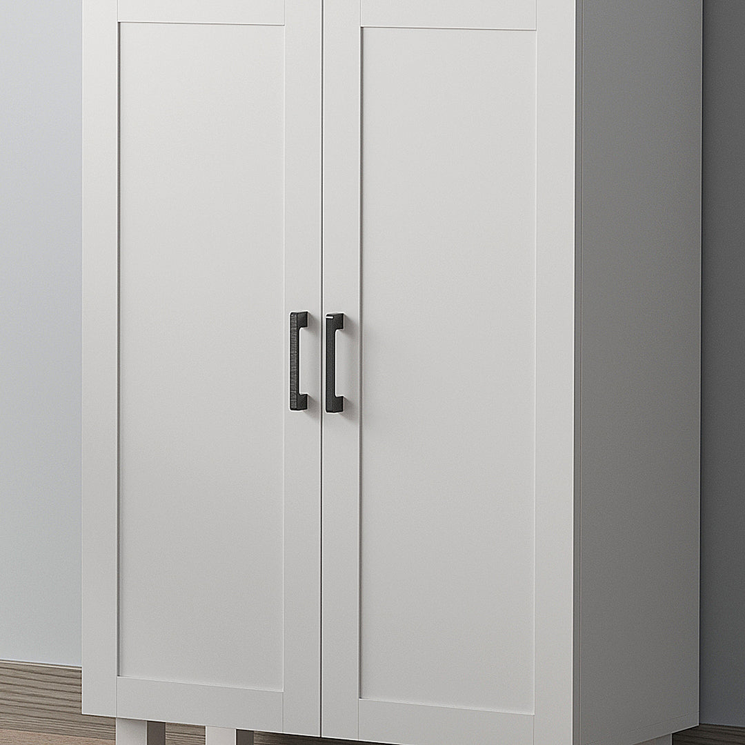 Freestanding Kitchen Cupboard, Nordic Storage Cabinet with Drawer - White