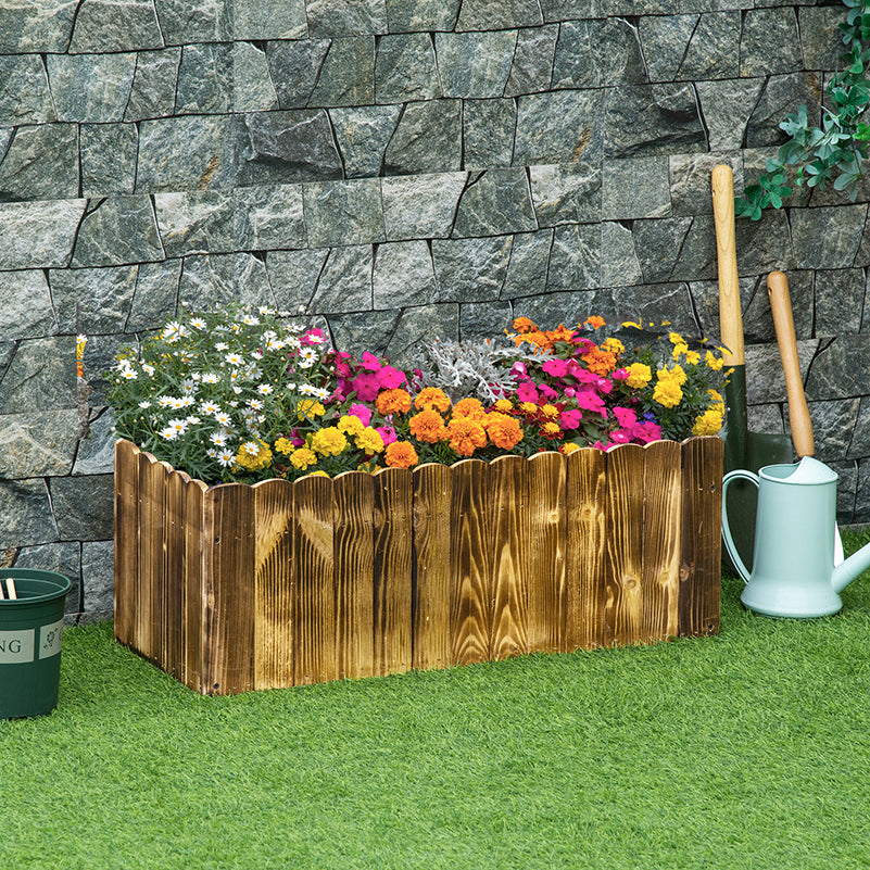 80l plant pot 70L Garden Flower Raised Bed Pot Wooden Outdoor Large Rectangle Plante – Currentful