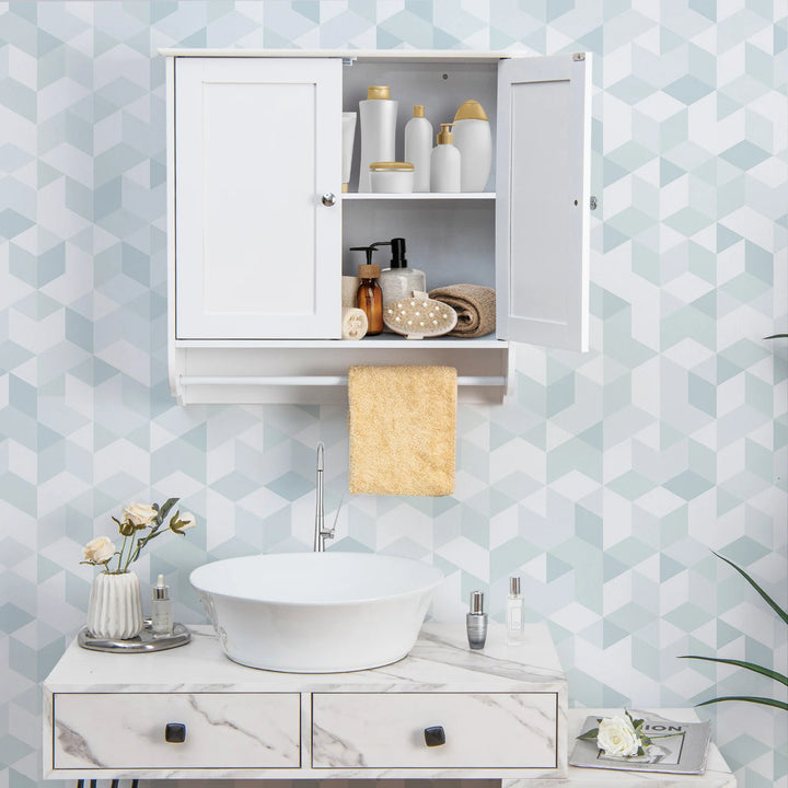 Wall Mounted Bathroom Cabinet with Adjustable Shelf-White