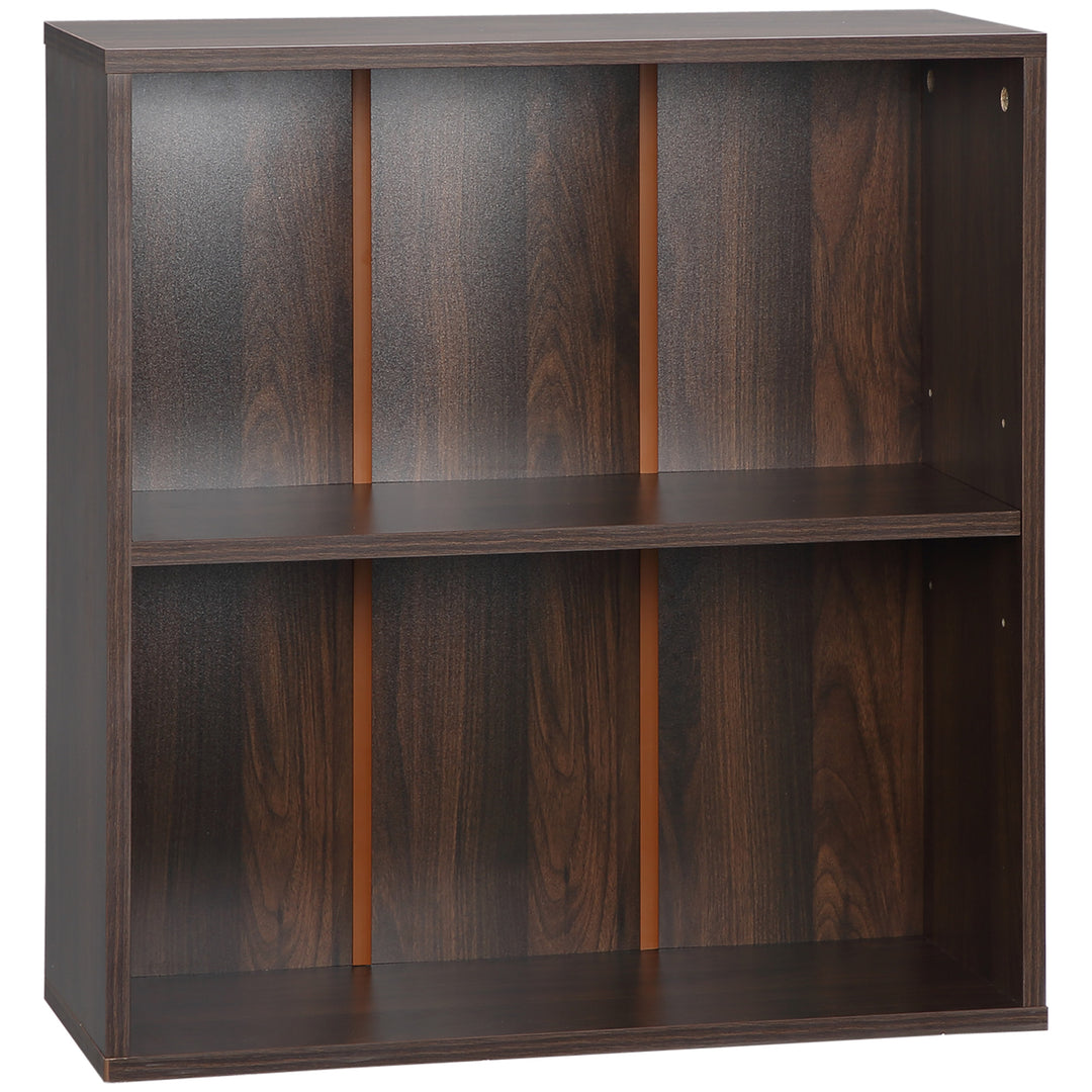 Wooden 2 Tier Storage Unit Shelf Bookshelf Bookcase Cupboard Cabinet Walnut