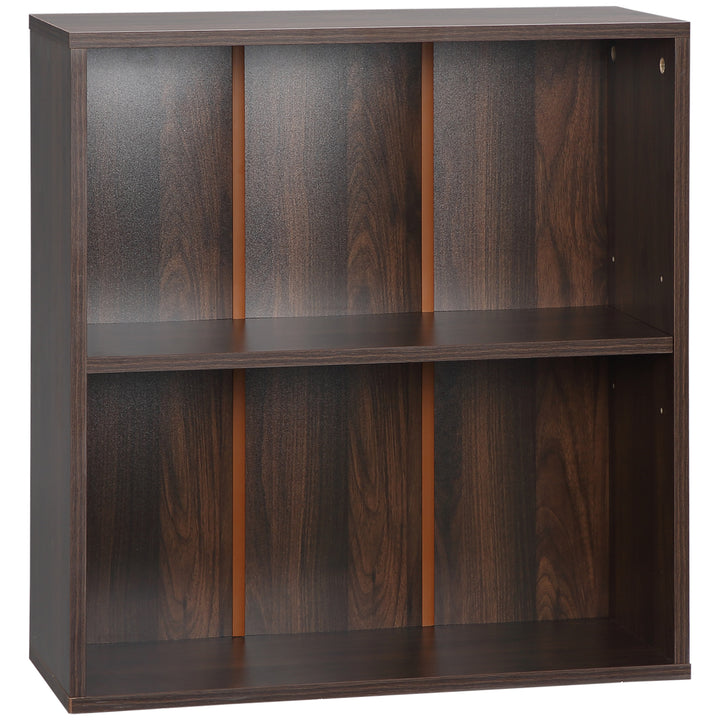Wooden 2 Tier Storage Unit Shelf Bookshelf Bookcase Cupboard Cabinet Walnut