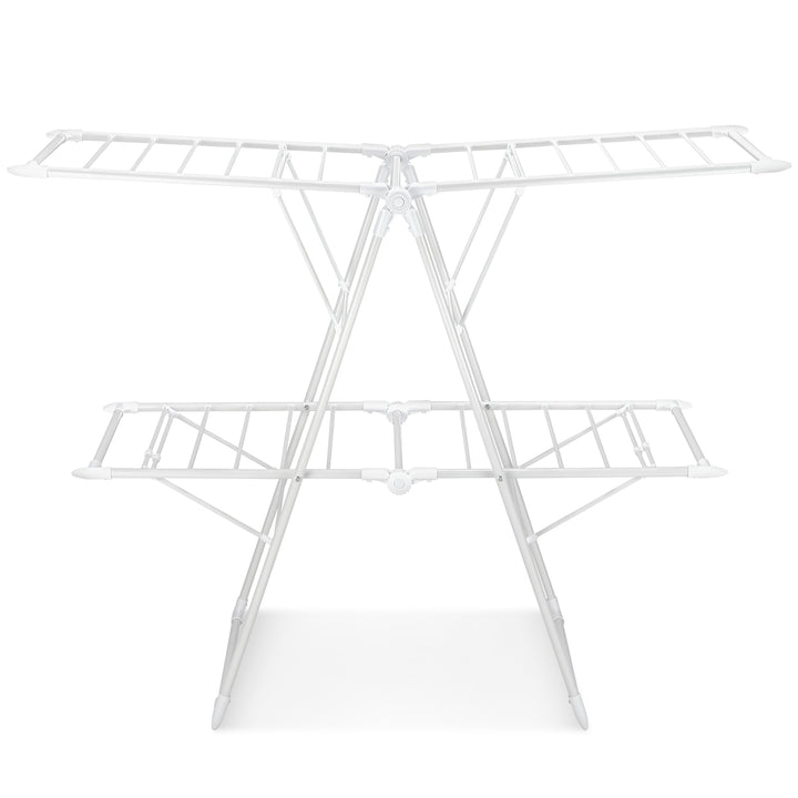 Foldable Clothes Drying Rack with 28 Hanging Rails-White