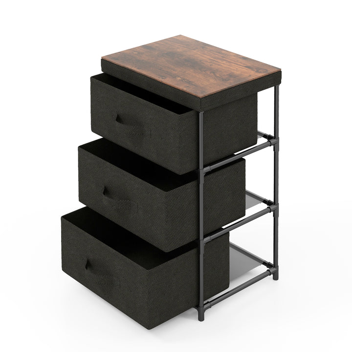 Fabric Storage Organizer Tower Unit with Removable Lid-Black