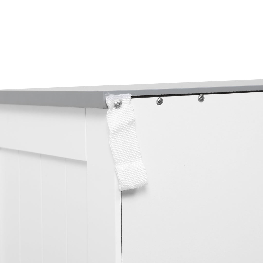 Freestanding Bathroom Cabinet, Storage Cupboard with 2 Drawers, Double Doors, Adjustable Shelf, White