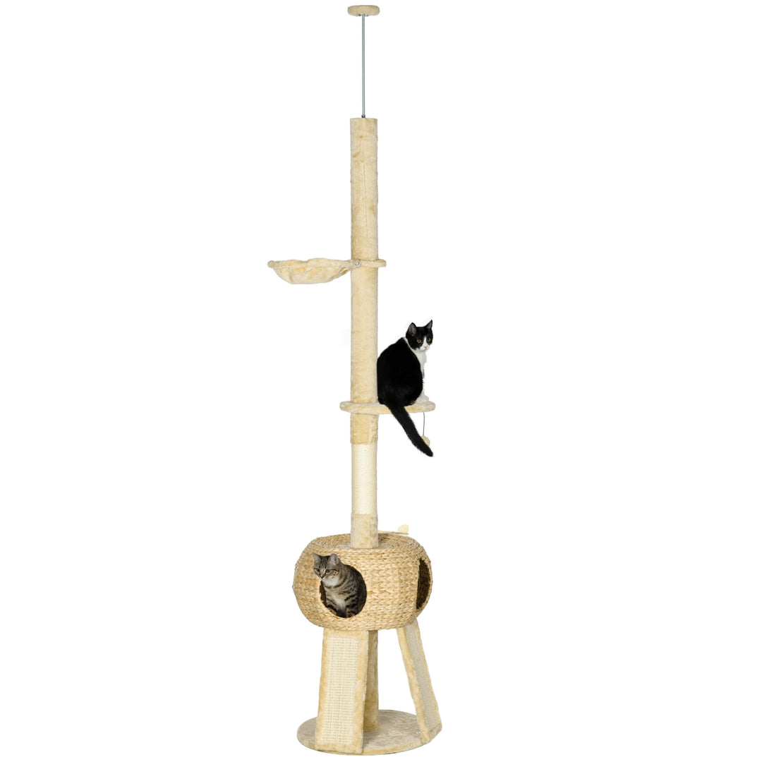 Cat Tree Tower for Indoor Cats, with Scratching Post-Beige