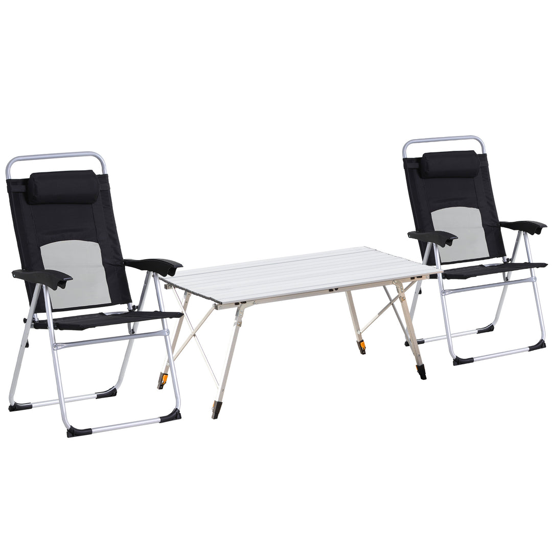Camping Table and Chairs Set, Backpacking Chairs w/ Table