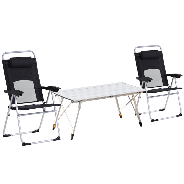Camping Table and Chairs Set, Backpacking Chairs w/ Table