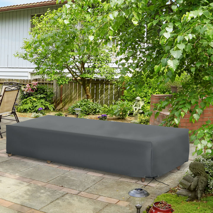 Rectangular Garden Furniture Cover for Rattan Lounge Water UV Resistant Protection Oxford Fabric Clean Cover, 200 x 73 x 35cm, Grey