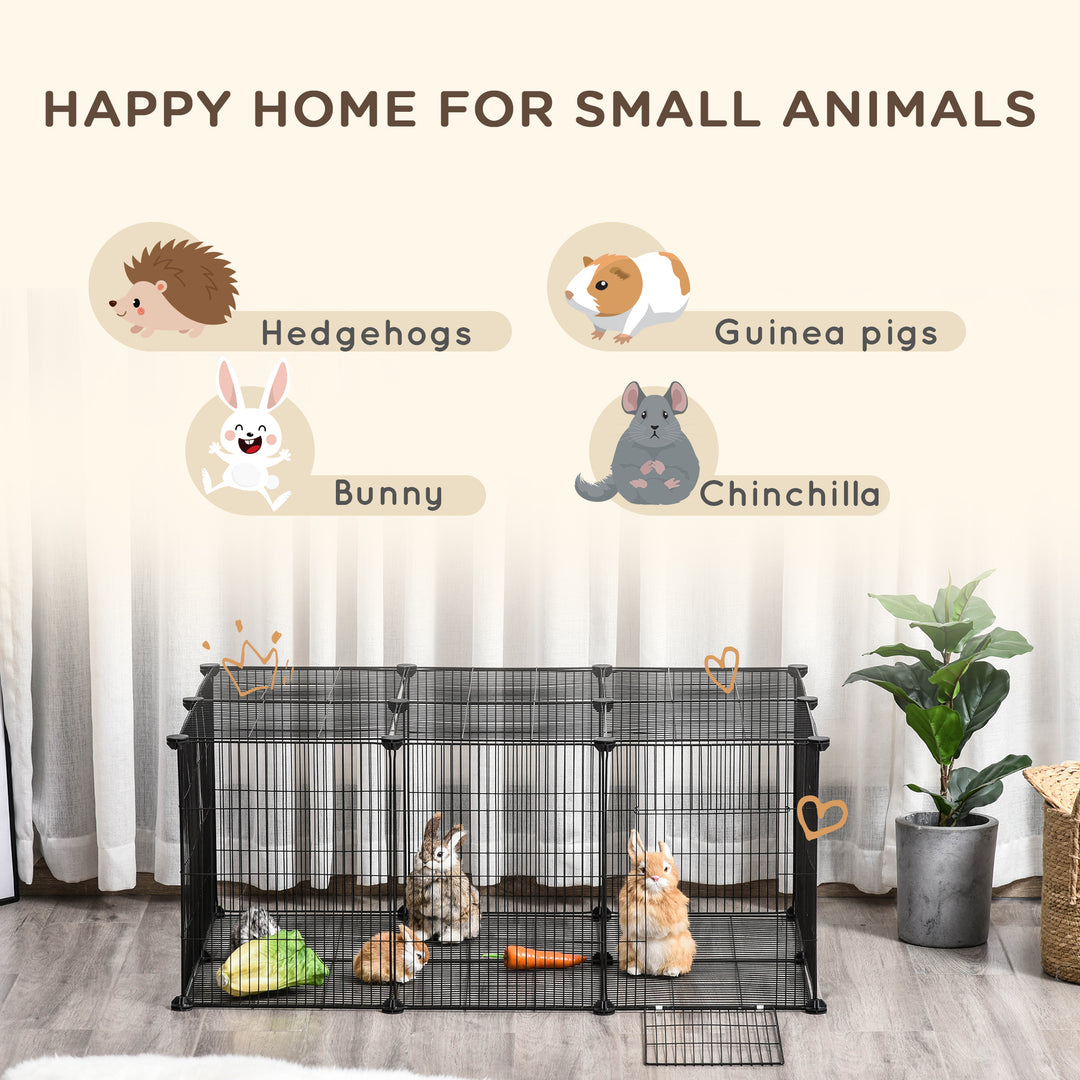 Pet Playpen DIY Small Animal Cage Metal Fence with Door, 22 Pieces, for Bunny Chinchilla Hedgehog Guinea Pig