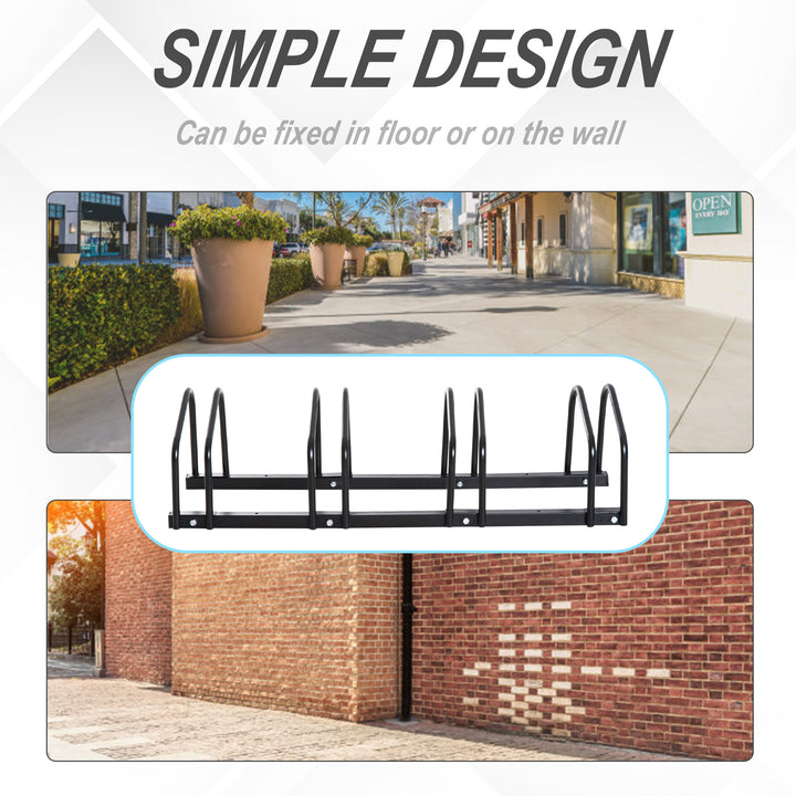 Bike Parking Rack, 95Lx33Wx27H cm, Steel-Black