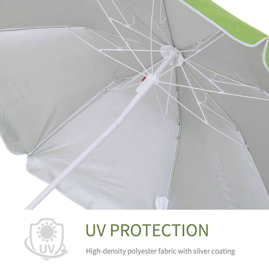 Tilted Steel Frame Beach Parasol- Green
