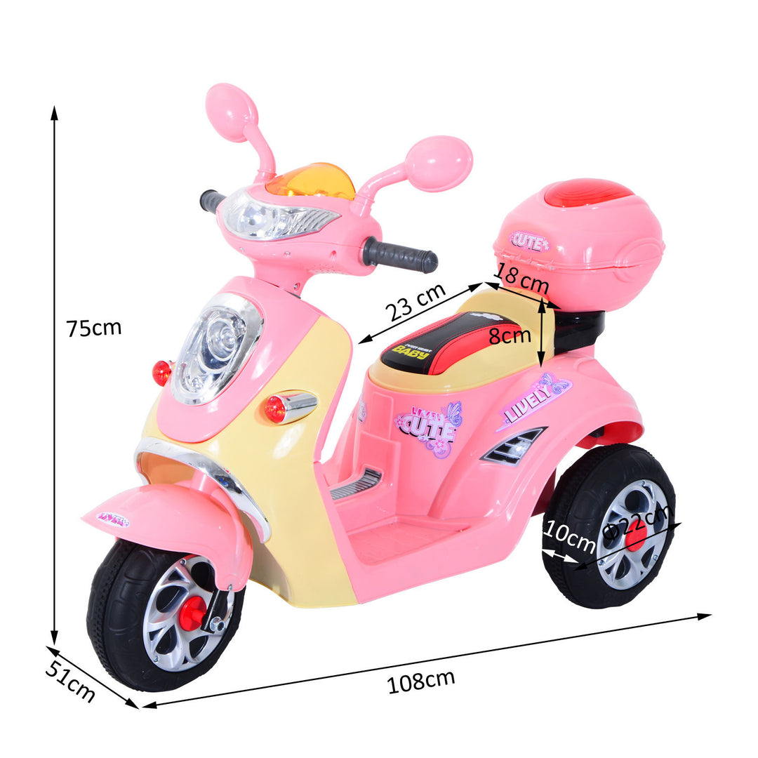 Toy Motorbike Plastic Music Playing Electric Ride-On Motorbike w/ Lights Pink