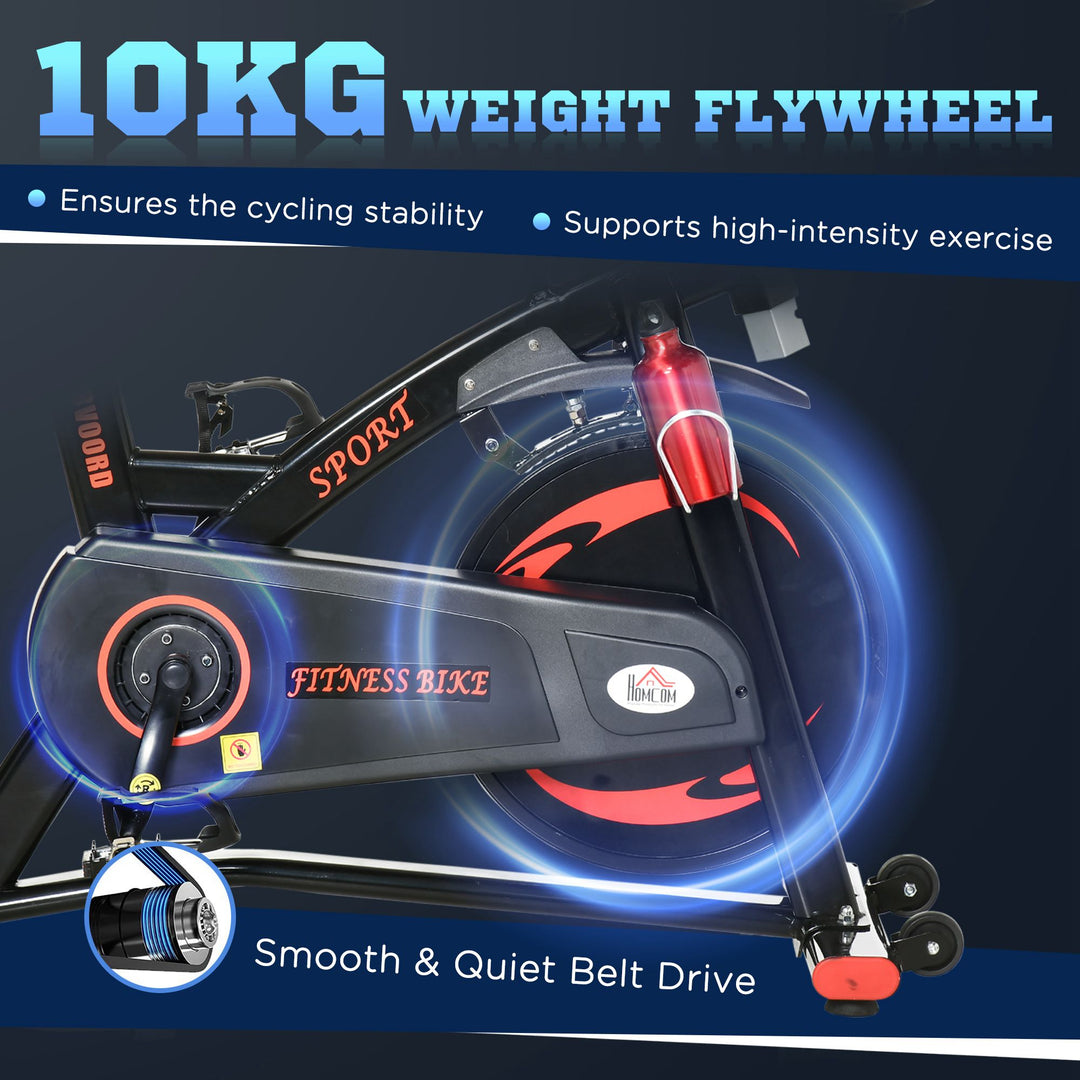 Stationary Exercise Bike, Aerobic Indoor Training,  Upright Cycling Cardio Workout, Home Fitness Racing Machine with 10KG Flywheel LCD Monitor