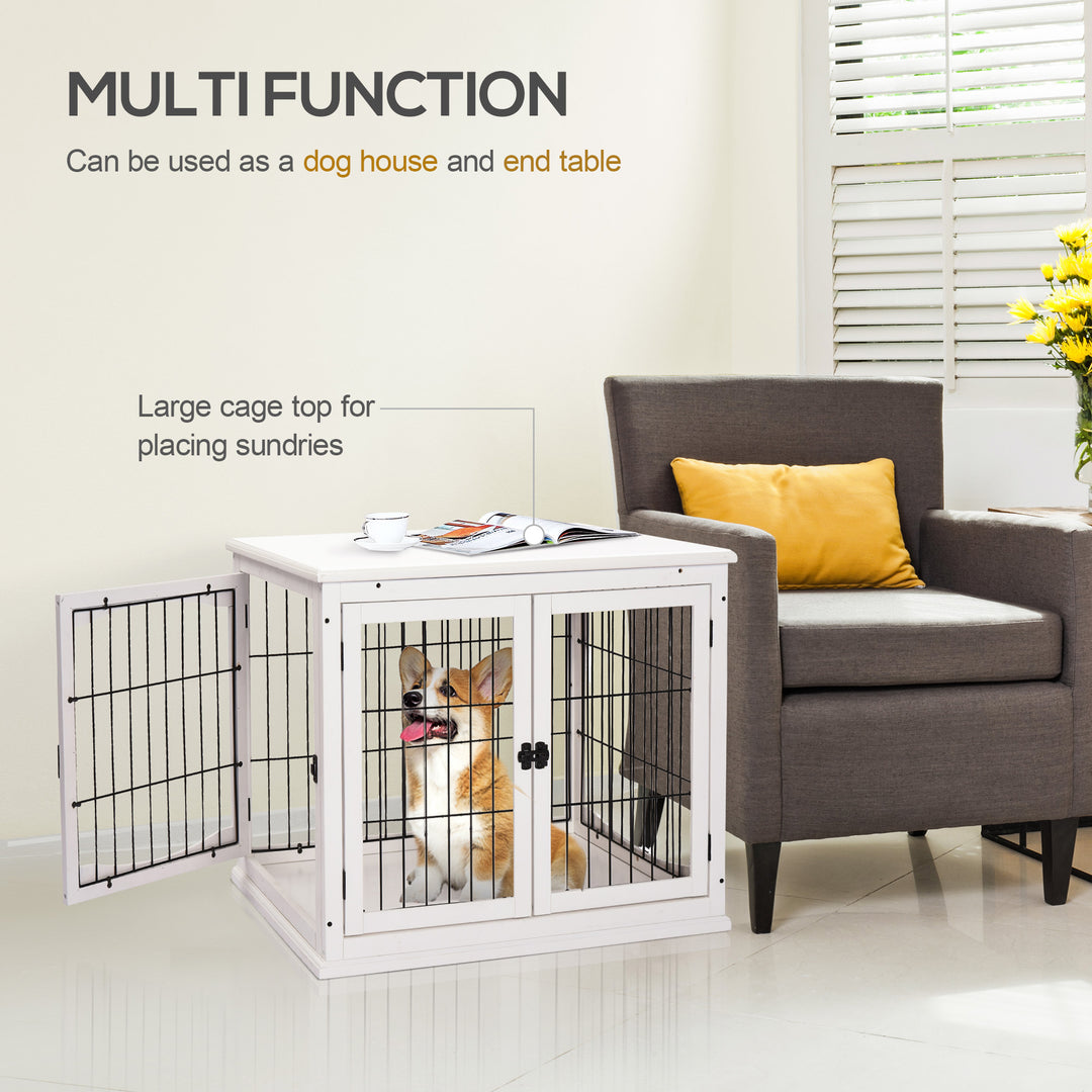 3-Door Small Indoor Pet Cage White