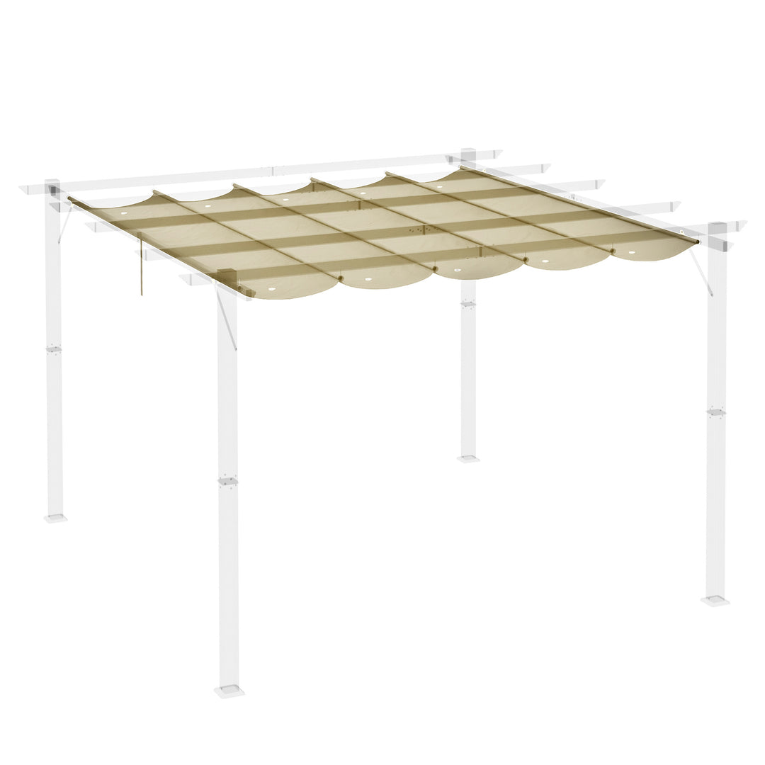 Retractable Pergola Shade Cover, Replacement Canopy for 4 x 3m Cover - Beige