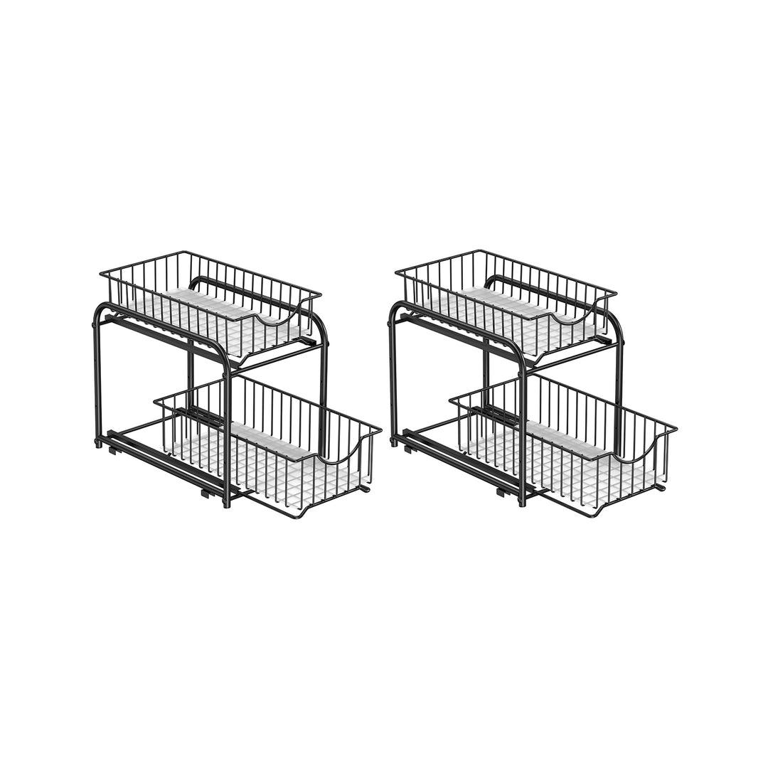 Set of 2 Pull Out Cabinet Organizer - Ink Black