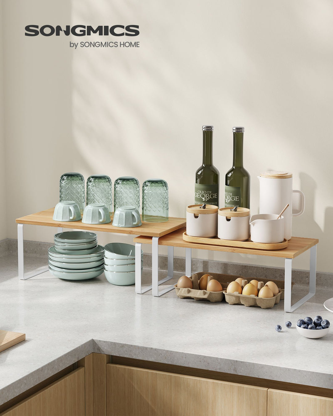 Set of 2 Kitchen Counter Shelves - Cloud White