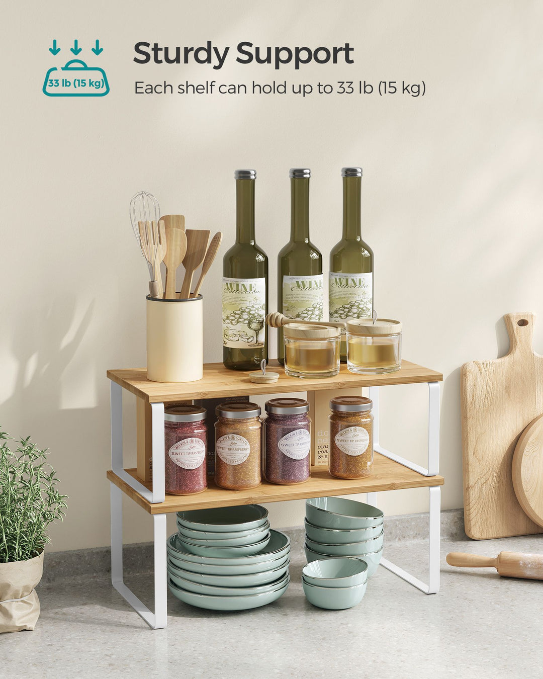 Set of 2 Kitchen Counter Shelves - Cloud White