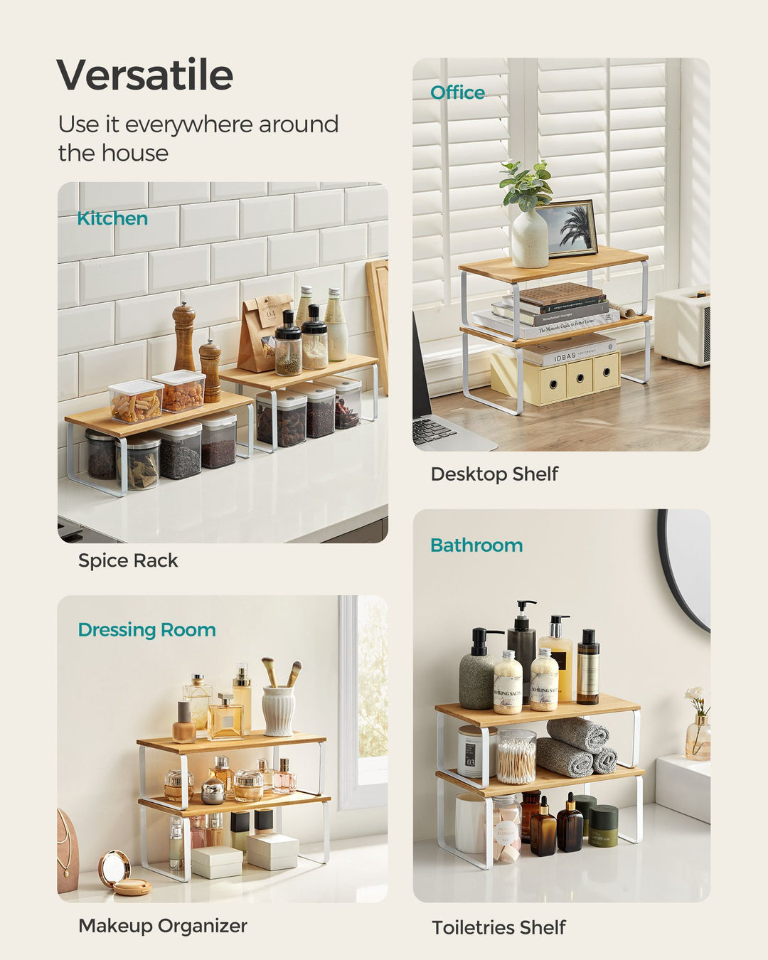 Set of 2 Kitchen Counter Shelves - Cloud White