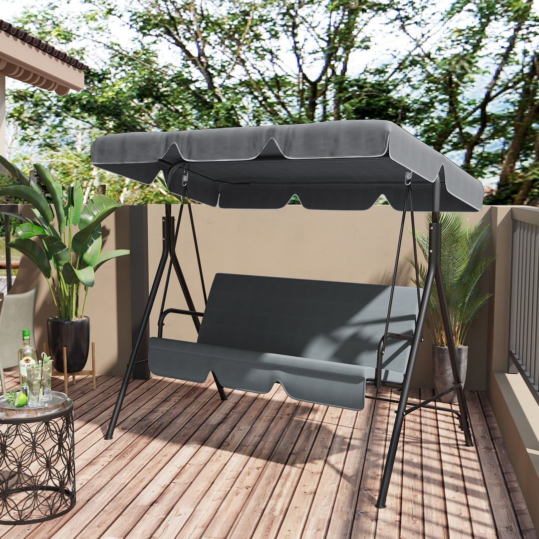 Garden Swing Canopy Replacement 2 Seater - Swing Seat Replacement Cover, (Canopy Only), Dark Grey