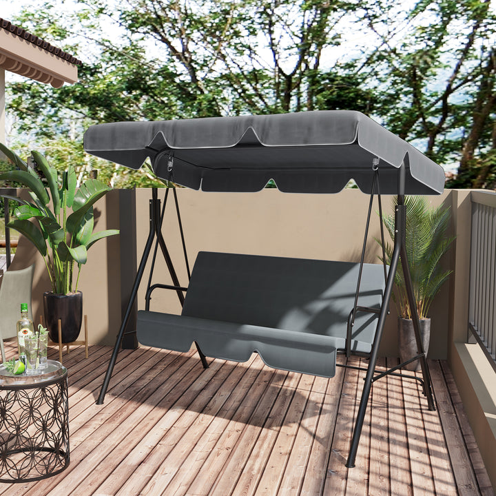Garden Swing Canopy Replacement 2 Seater - Swing Seat Replacement Cover, (Canopy Only), Dark Grey