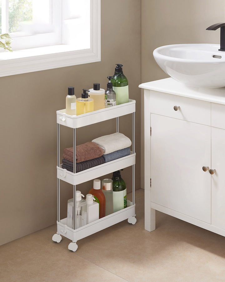 3-Tier Storage Trolley White