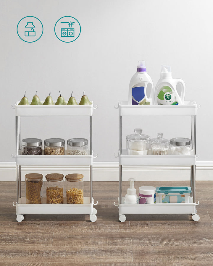 3-Tier Storage Trolley White