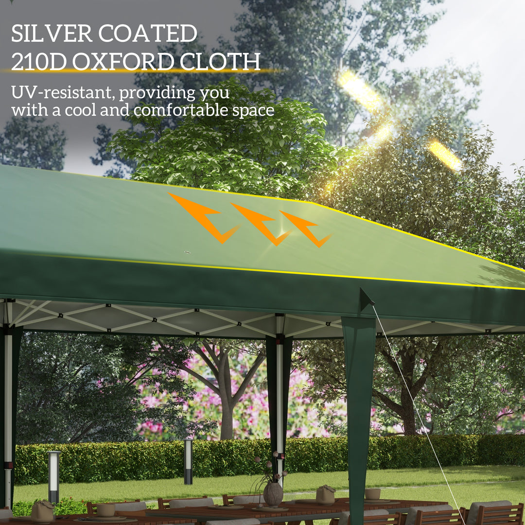 Outsunny Pop Up Gazebo, Double Roof Foldable Canopy Tent, Wedding Awning Canopy w/ Carrying Bag, 6 m x 3 m x 2.65 m, Green