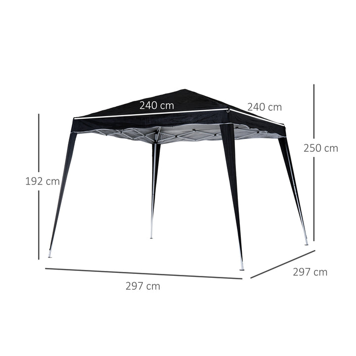 Pop-Up Tent,  3Lx3Wx2.4H m-Black