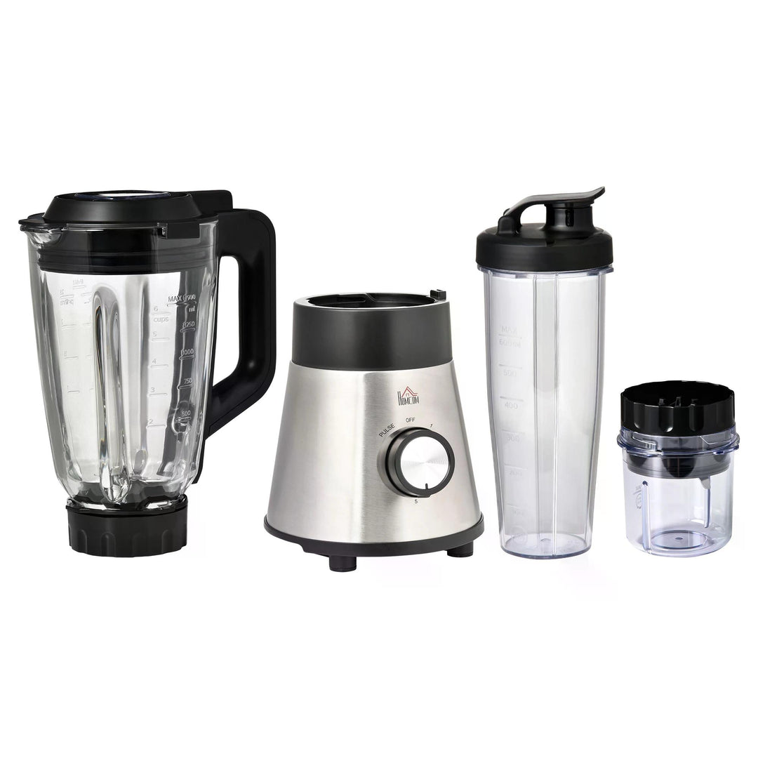 Blender Smoothie Maker, 900W Countertop Blender with 5 Speed Setting, Pulse Function, 1.5L Mix Cup, Portable Cup and Grinder