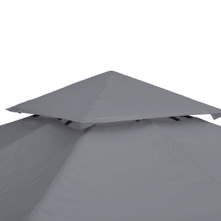 Outsunny 3 x 3(m) Gazebo Canopy Roof Top Replacement Cover Spare Part Deep Grey (TOP ONLY)