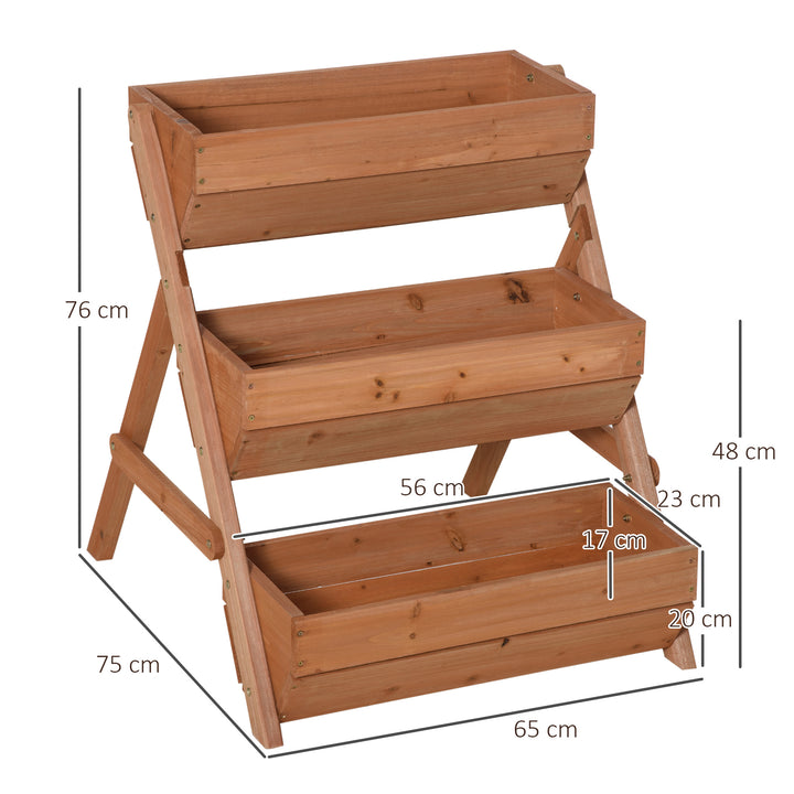 Wooden Bed Elevated Planter Box Kit, for Flower, Vegetable-Brown